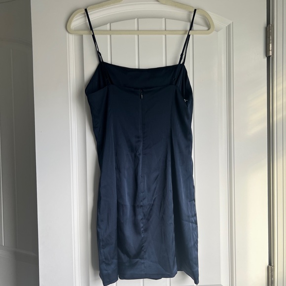 Aritzia Satin Dress Navy - Picture 4 of 10